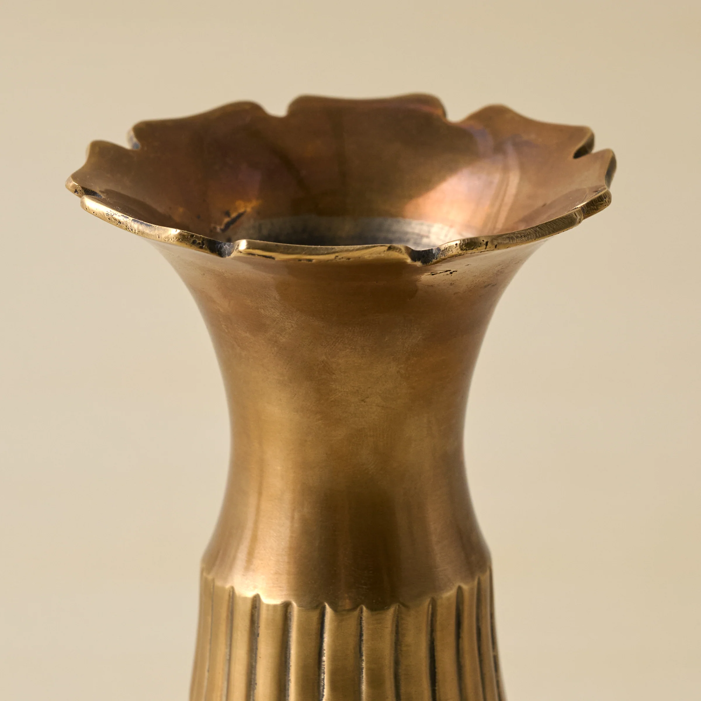 Anna Antiqued Solid Brass Vase - Image 8