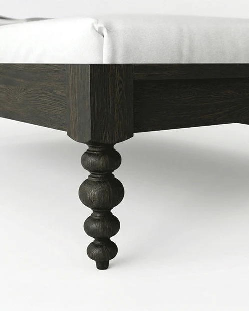 Athena Solid Red Oak Four-Poster Wood Bed Frame - Image 6