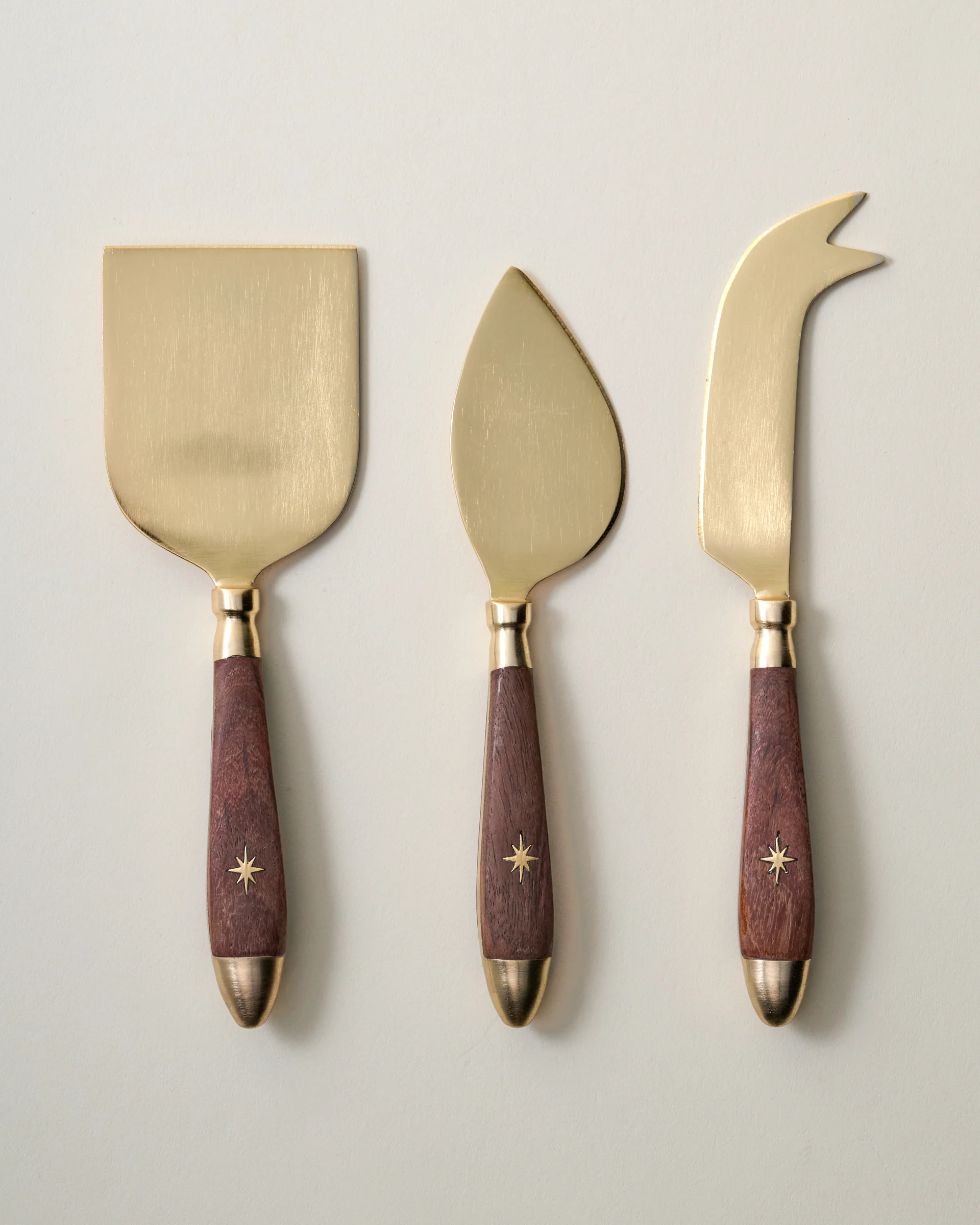 Brass Inlay Cheese Knife Set - Image 2