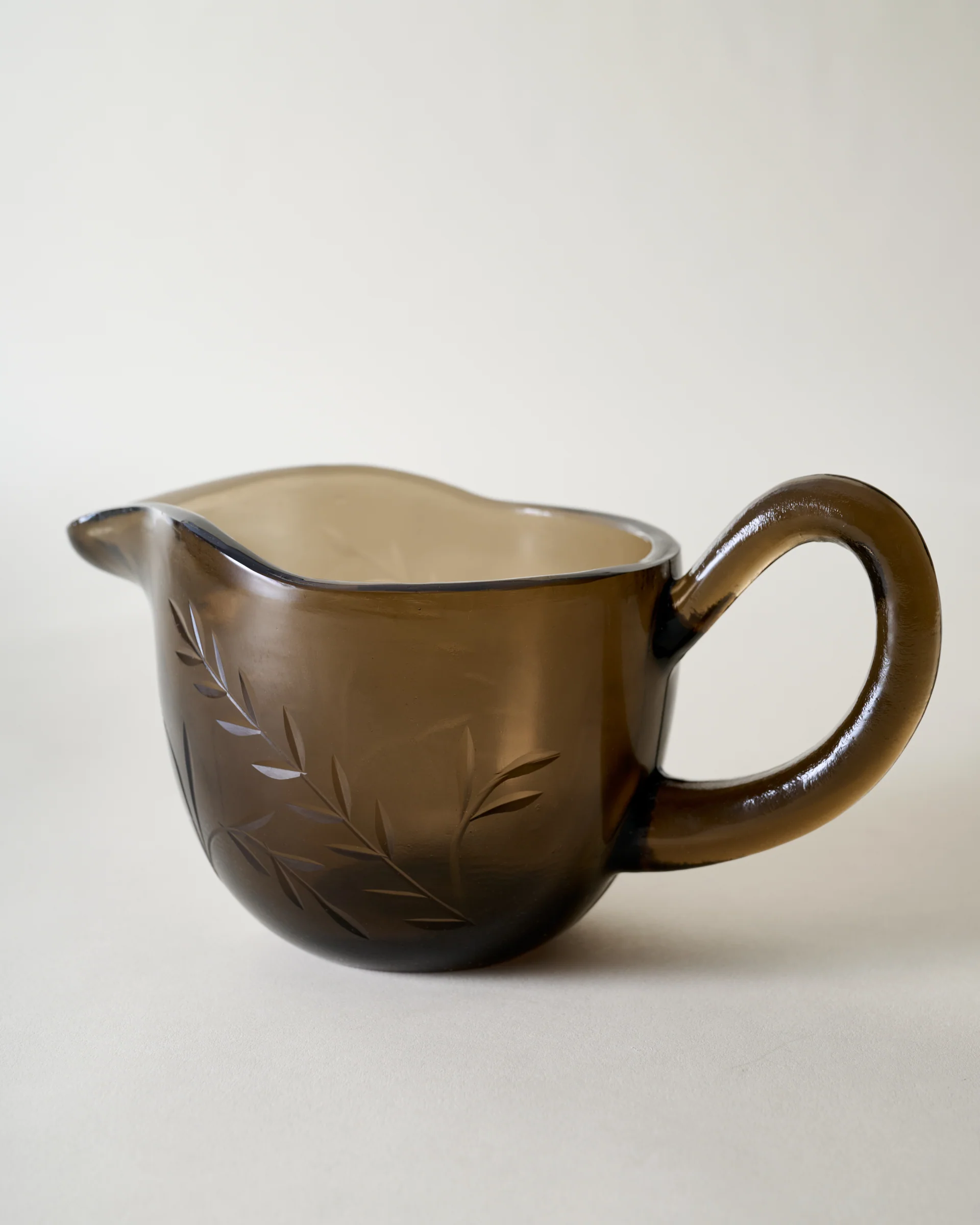 Brown Etched Glass Gravy Boat - Image 2