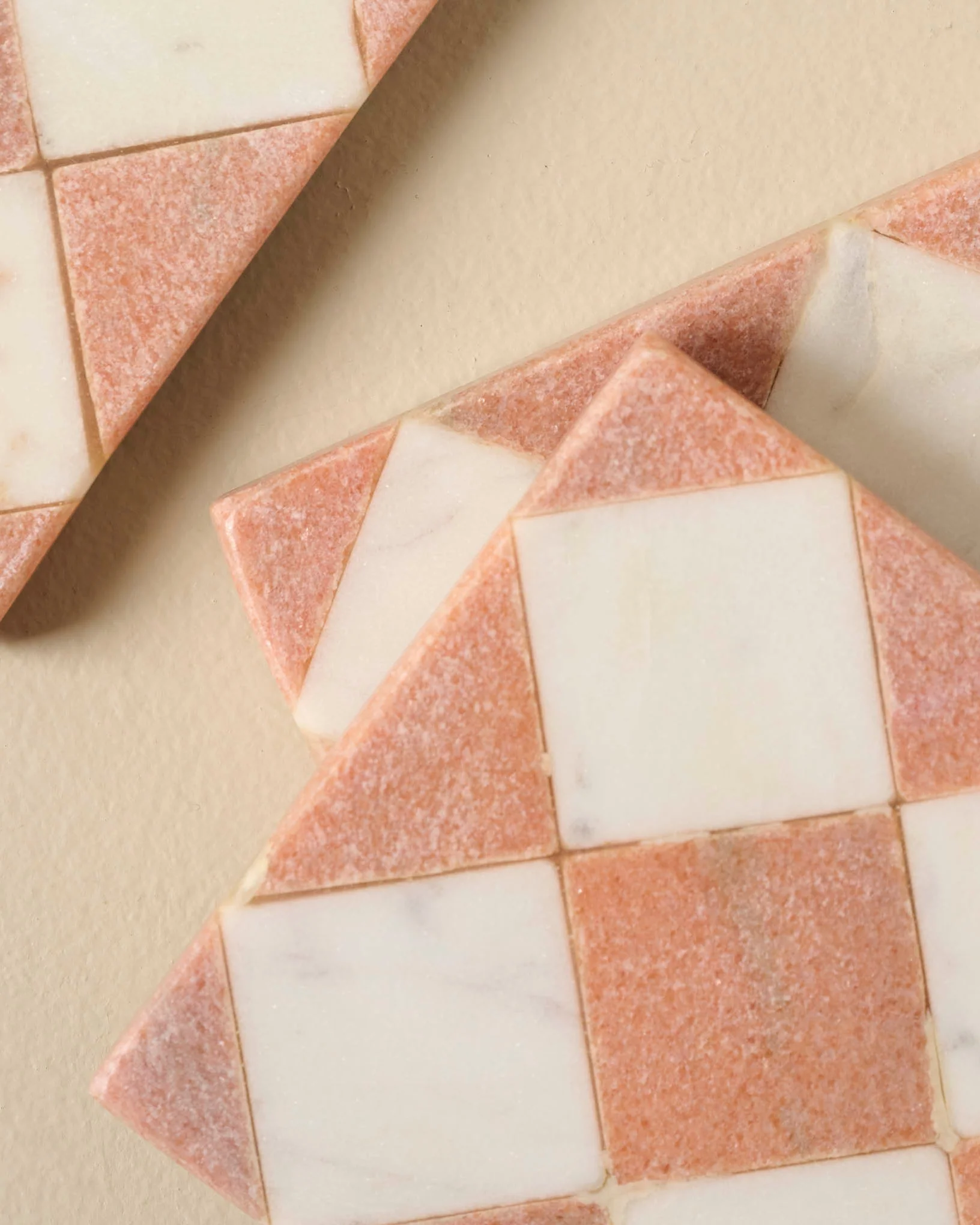 Carmella Checkered Marble Coasters Set of Four - Image 3