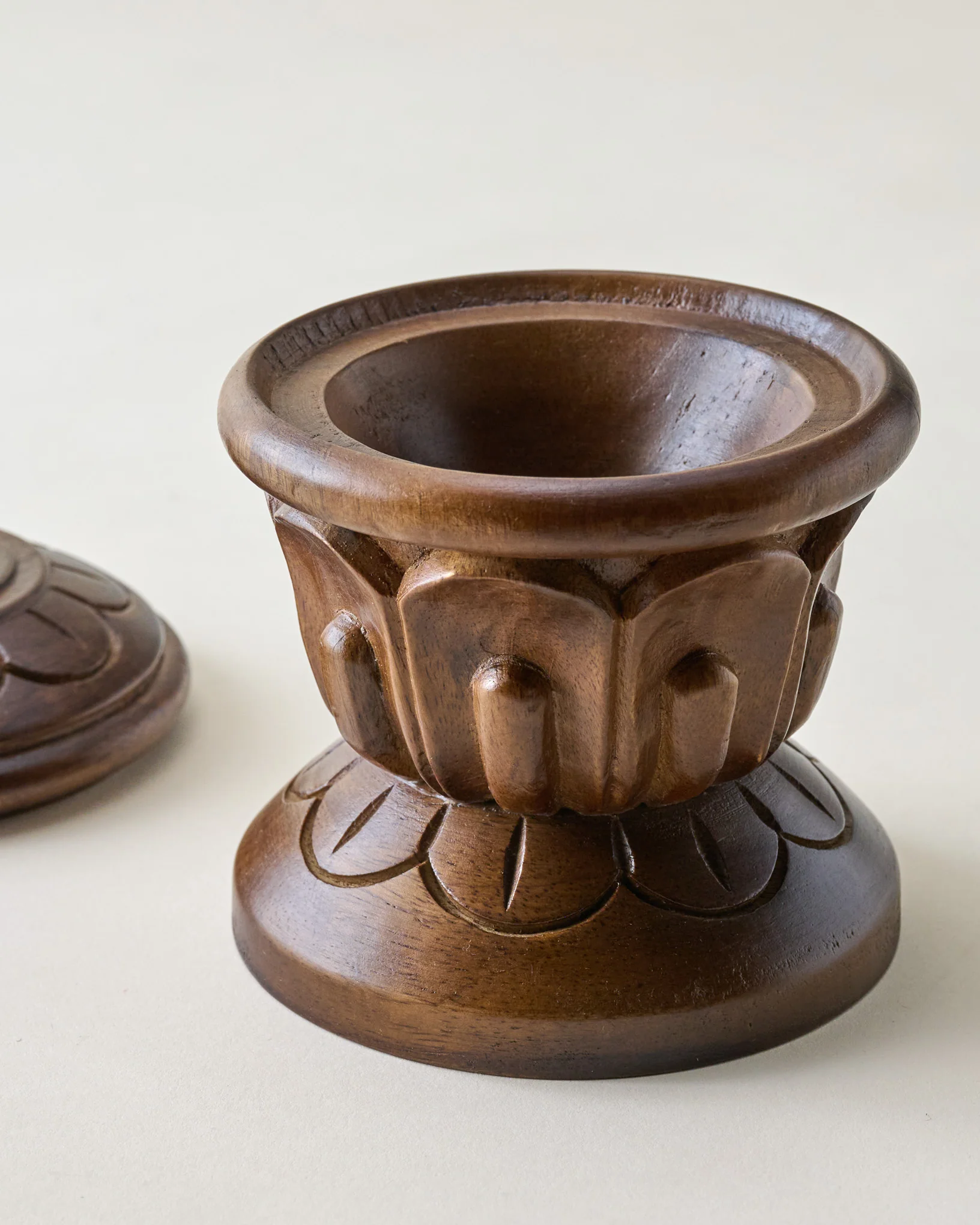 Carved Wood Finial Canister - Image 4