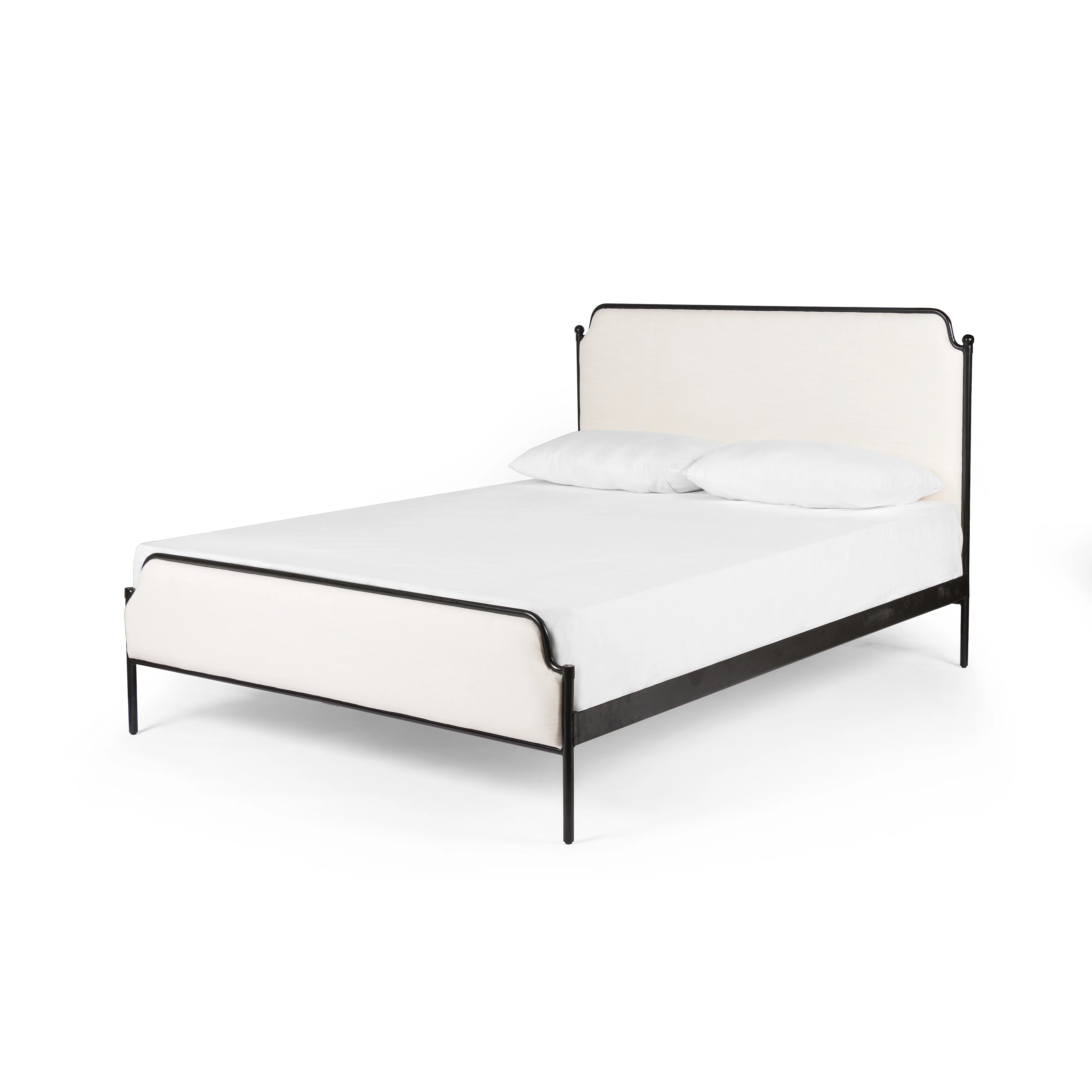 Colette Upholstered Iron Bed Frame - Image 3