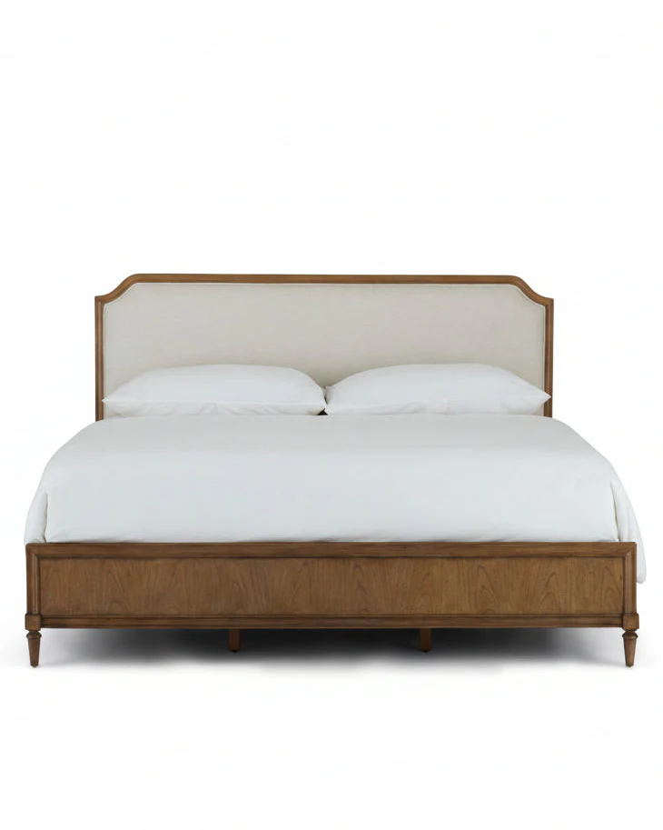 Corinne Queen and King Linen Upholstered Bed Frame with Headboard - Image 3