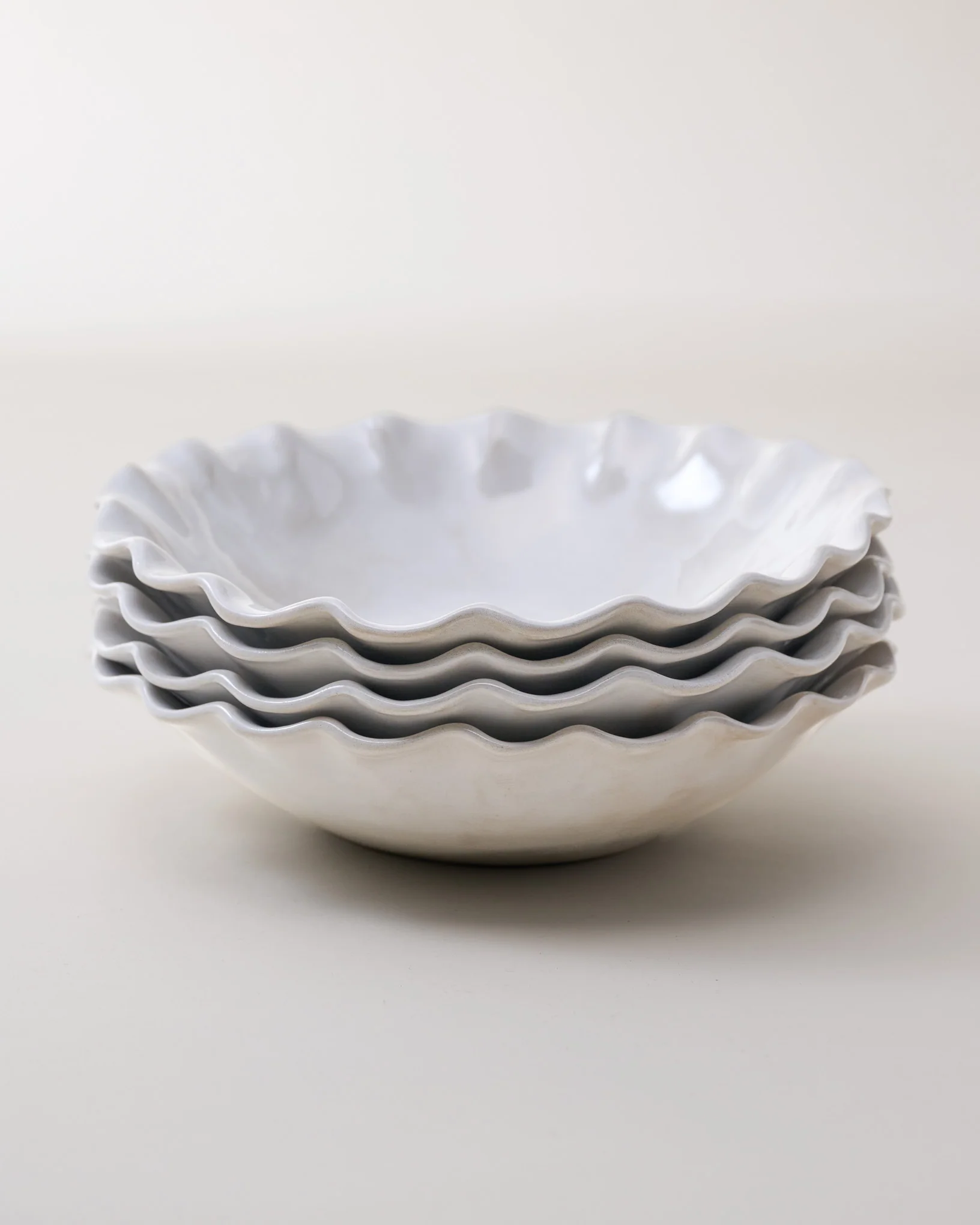 Cream Organic Ruffle Edge Cereal Bowl - Image 2