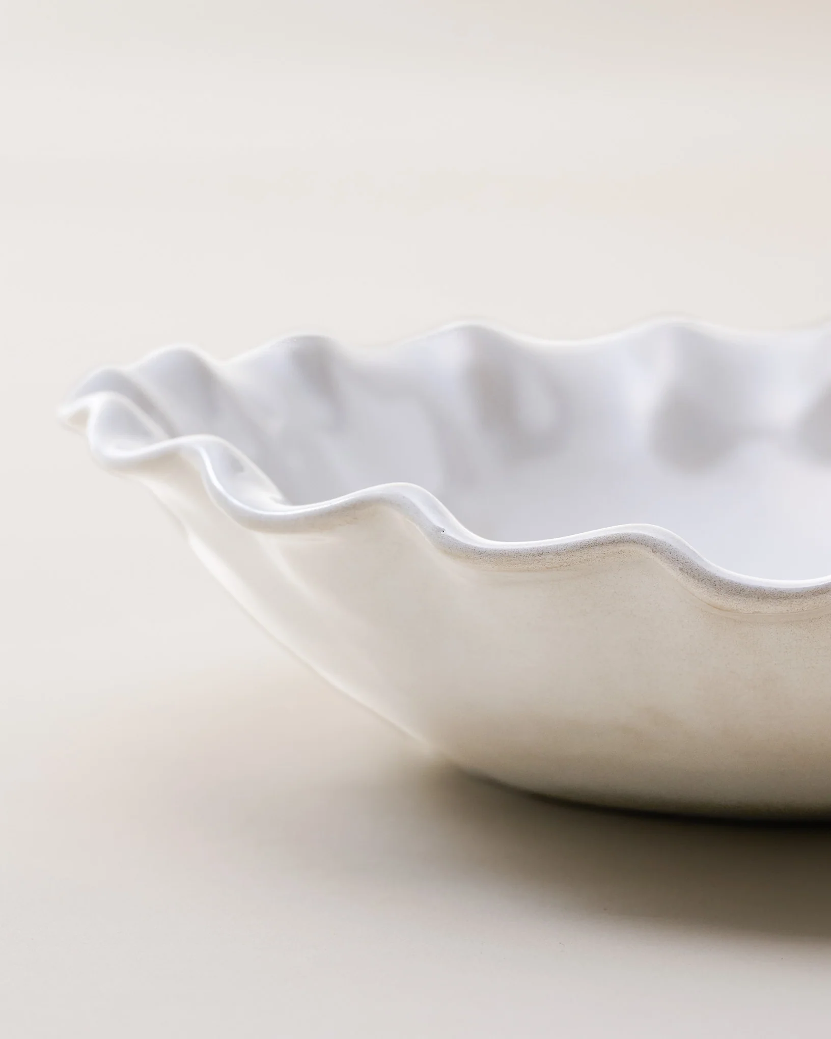 Cream Organic Ruffle Edge Cereal Bowl - Image 3