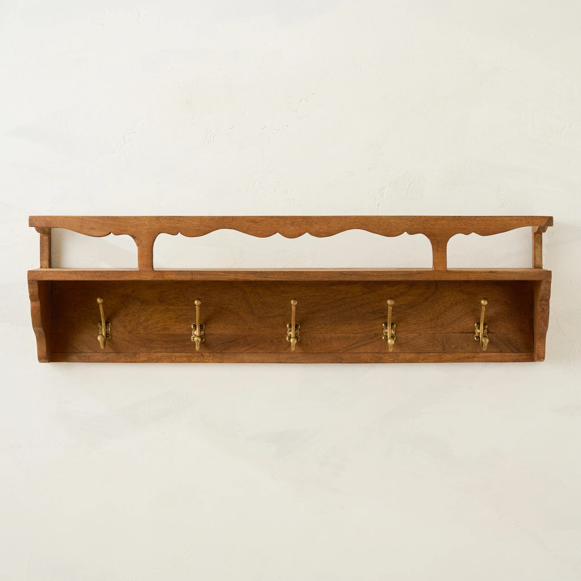 Daphne Wood and Brass Display Shelf - Image 2