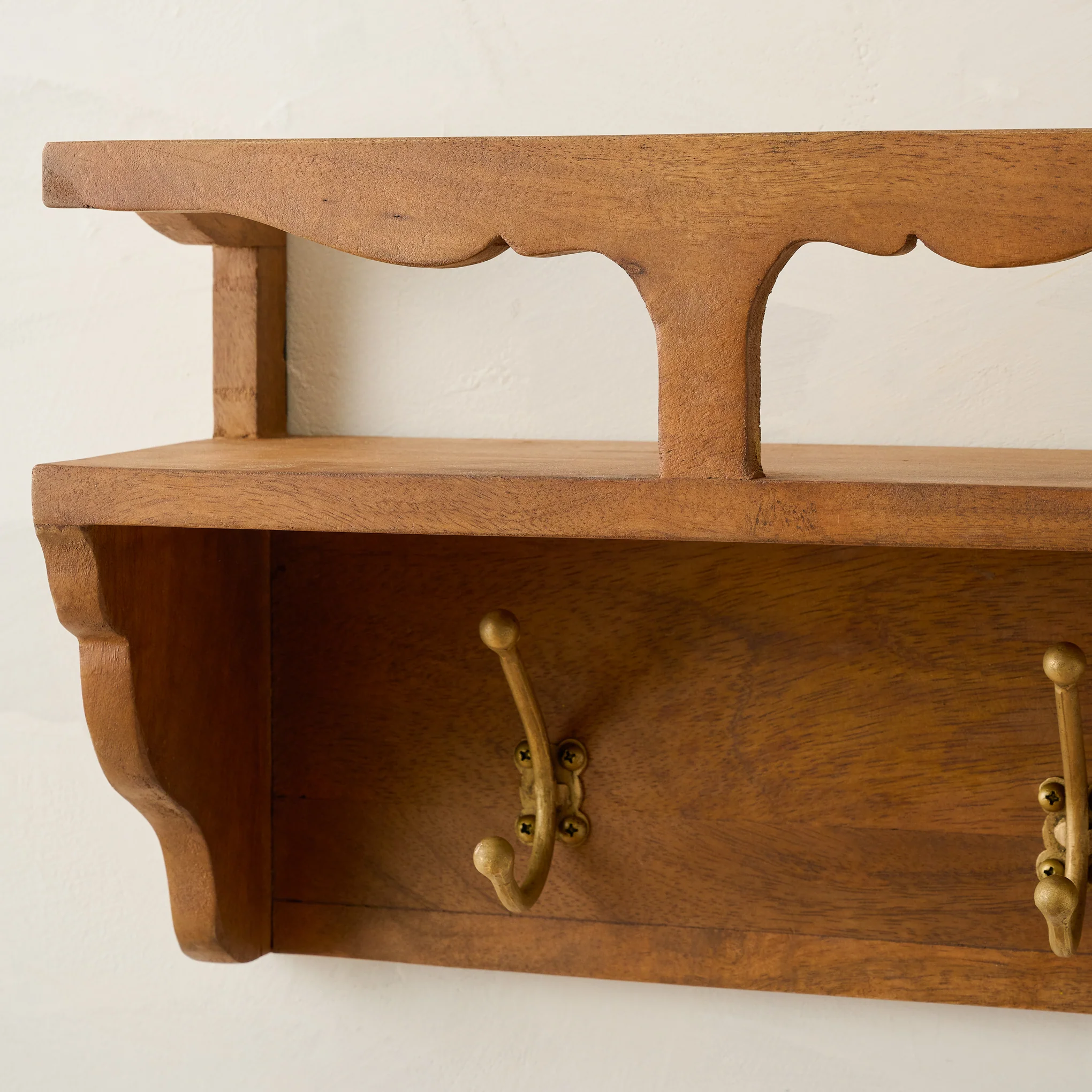 Daphne Wood and Brass Display Shelf - Image 3