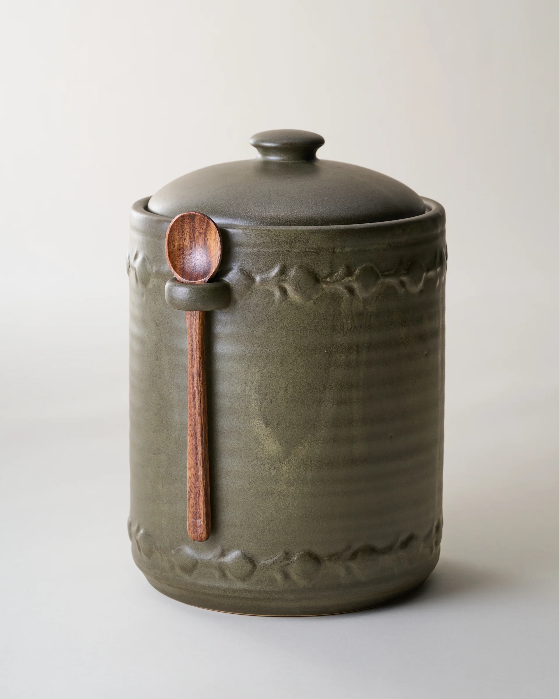 Emilie Dark Olive Canister + Scoop - Image 3