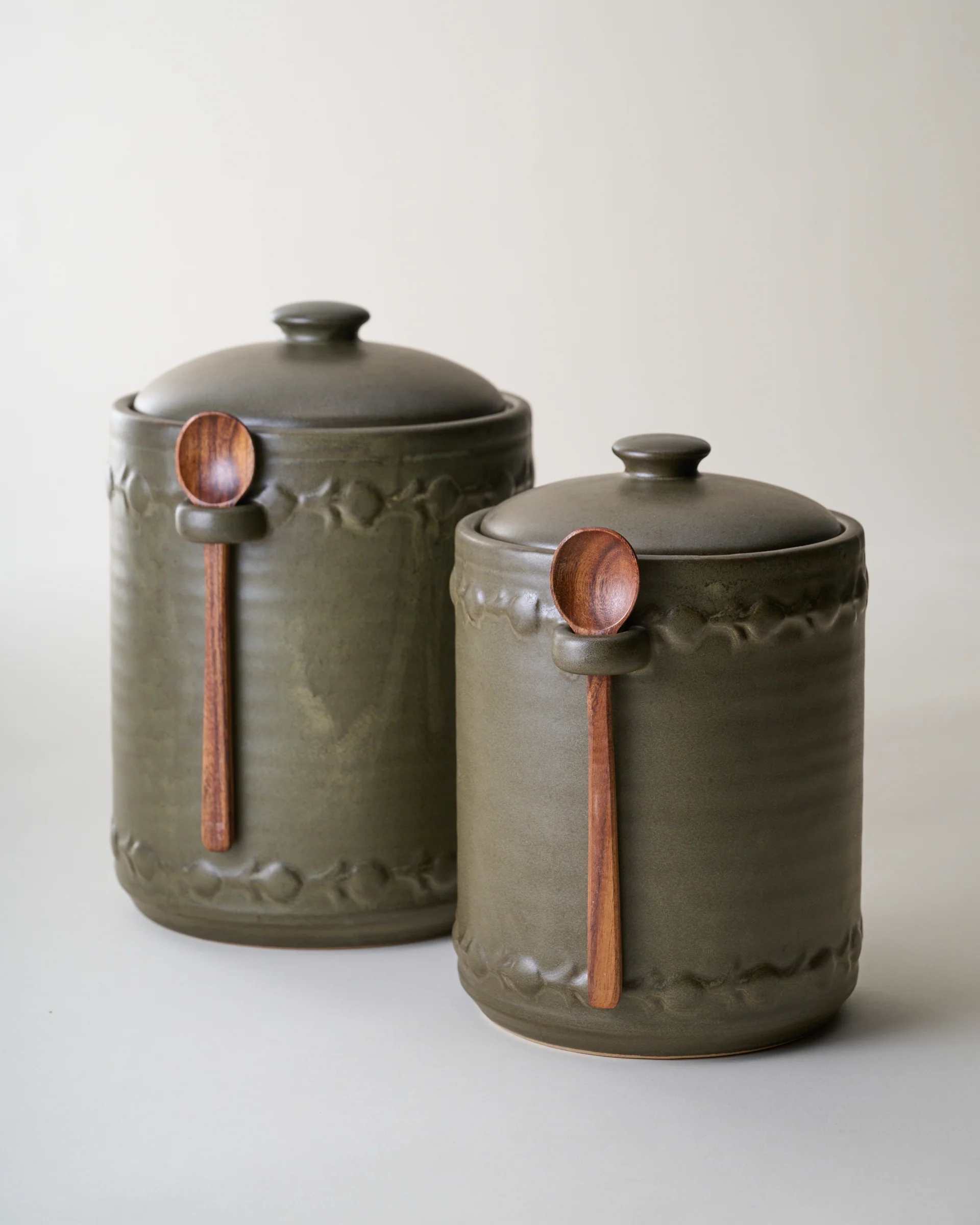 Emilie Dark Olive Canister + Scoop - Image 4