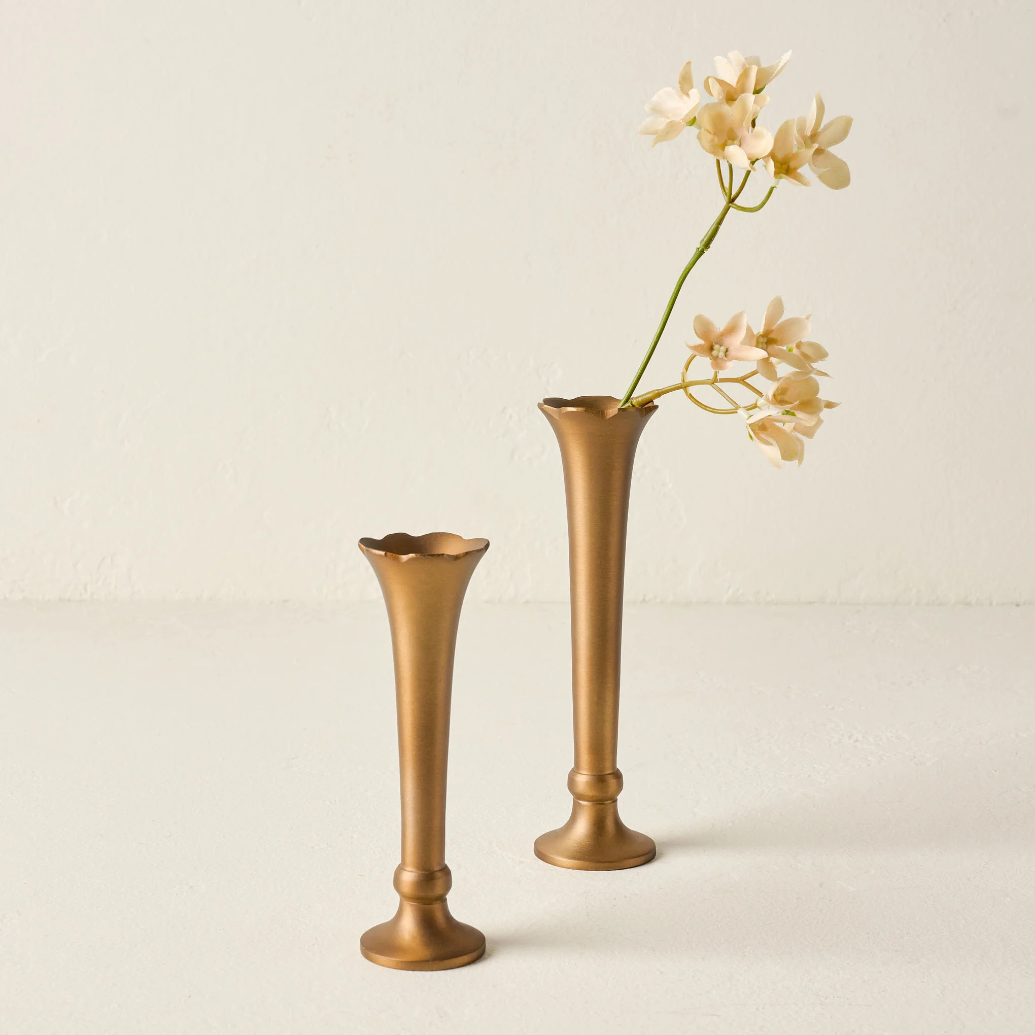 Flannery Scalloped Brass Bud Vase - Image 2