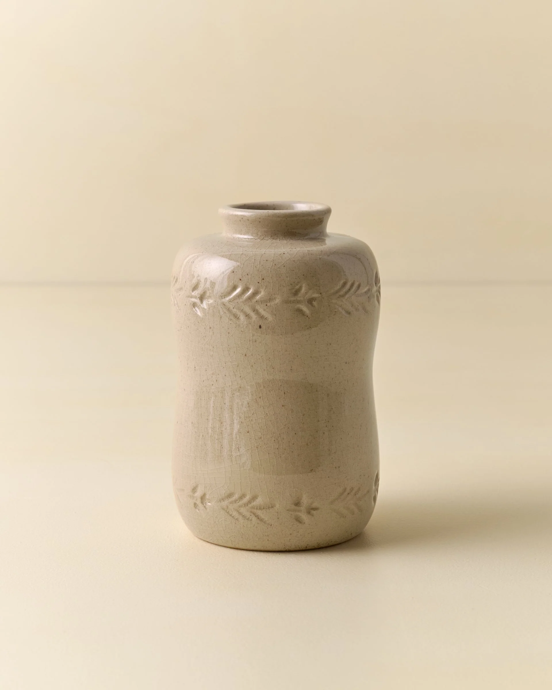Floral Glazed Debossed Bud Vase - Image 5