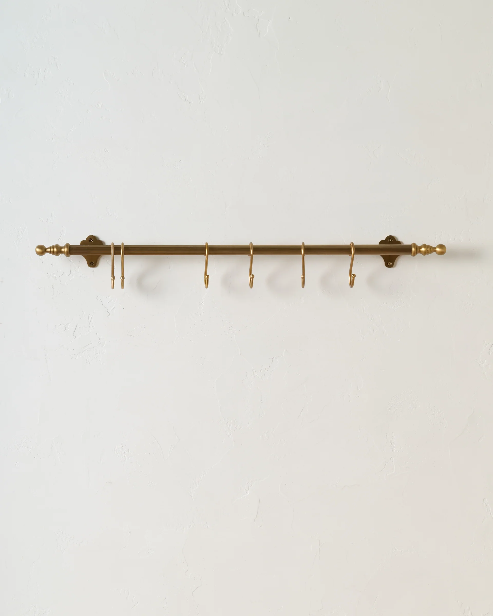 Solid Brass Fluted Rail with Hooks - Image 2