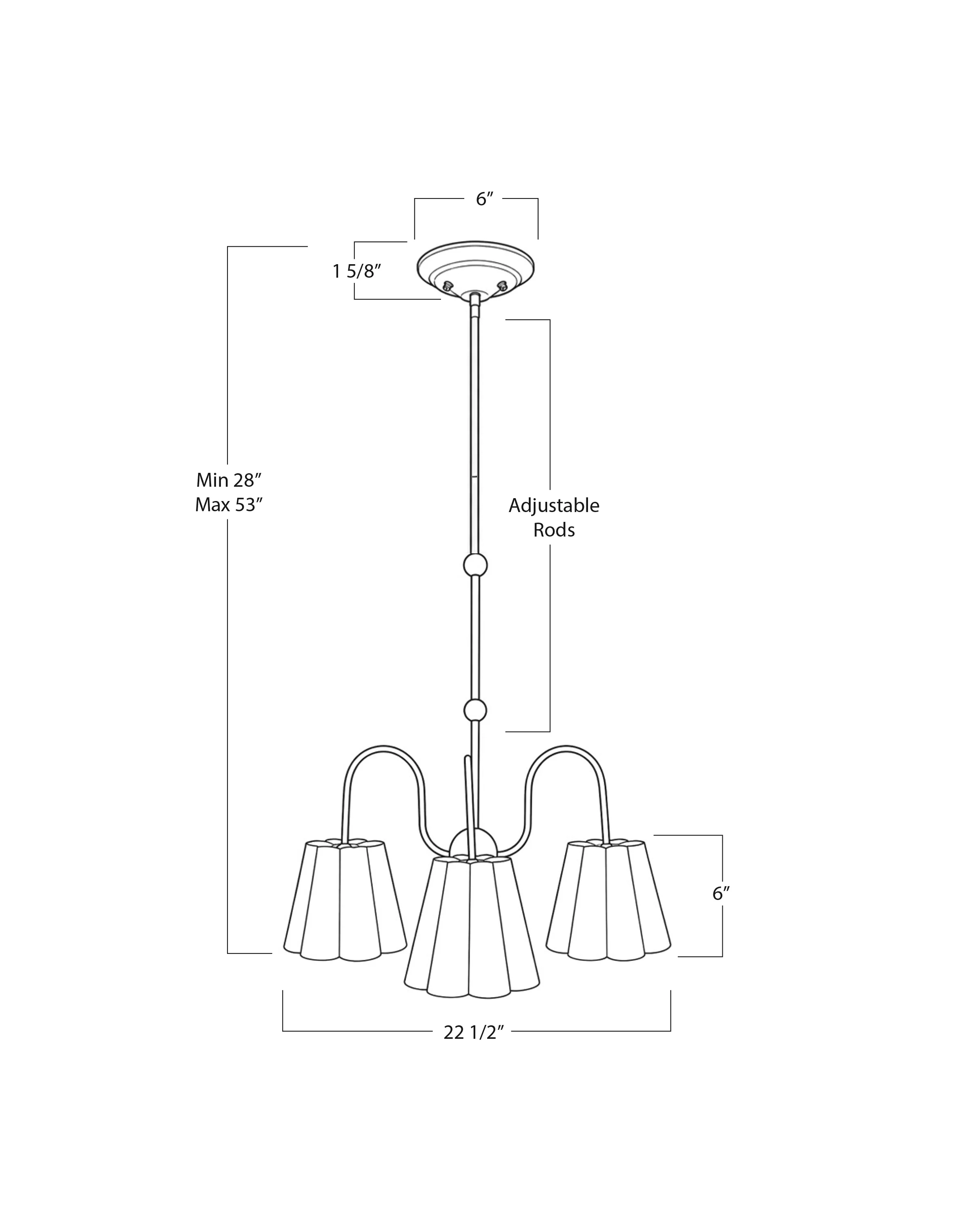 Odette Linen Scallop Chandelier - Image 6