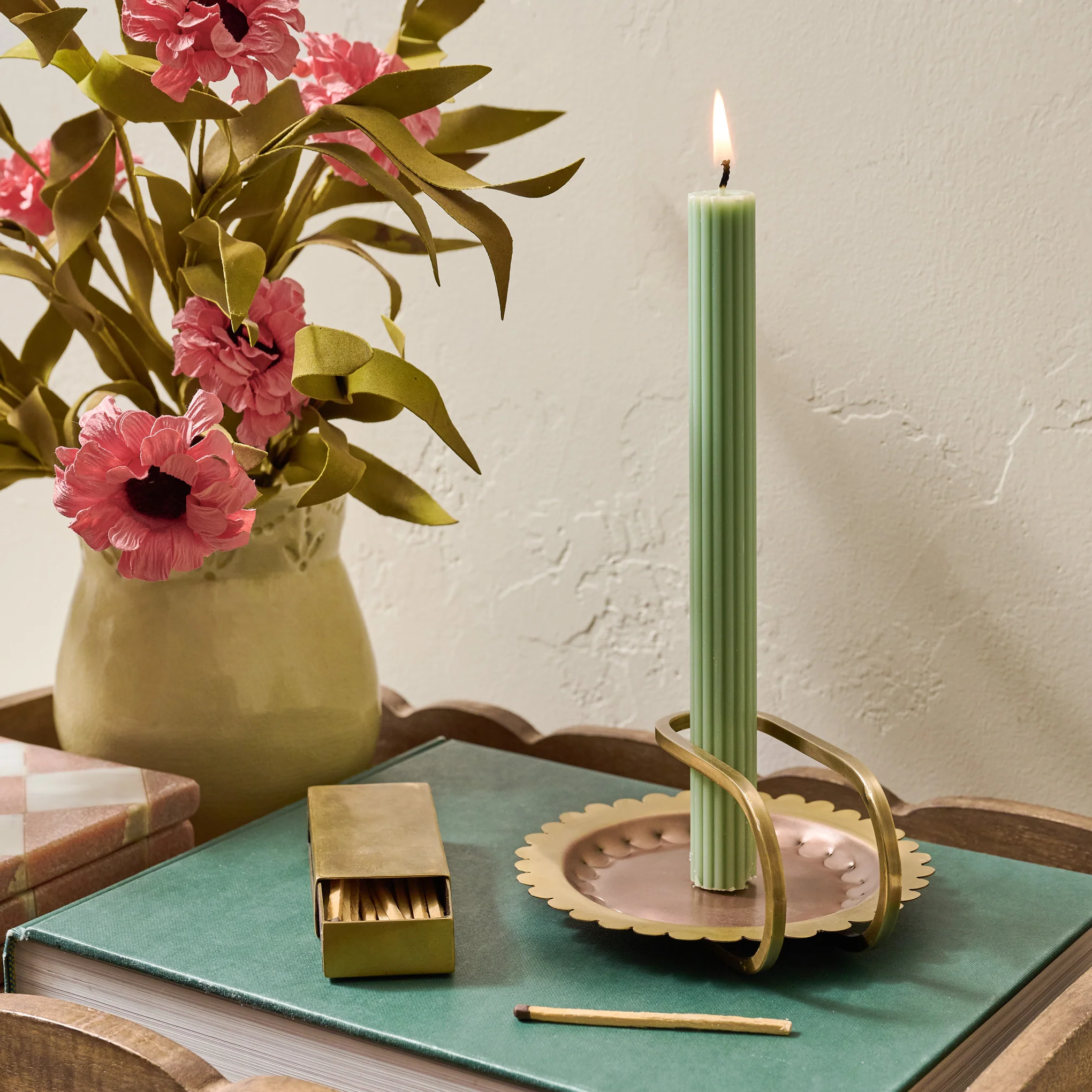 Hammered Copper and Brass Candle Holder - Image 2