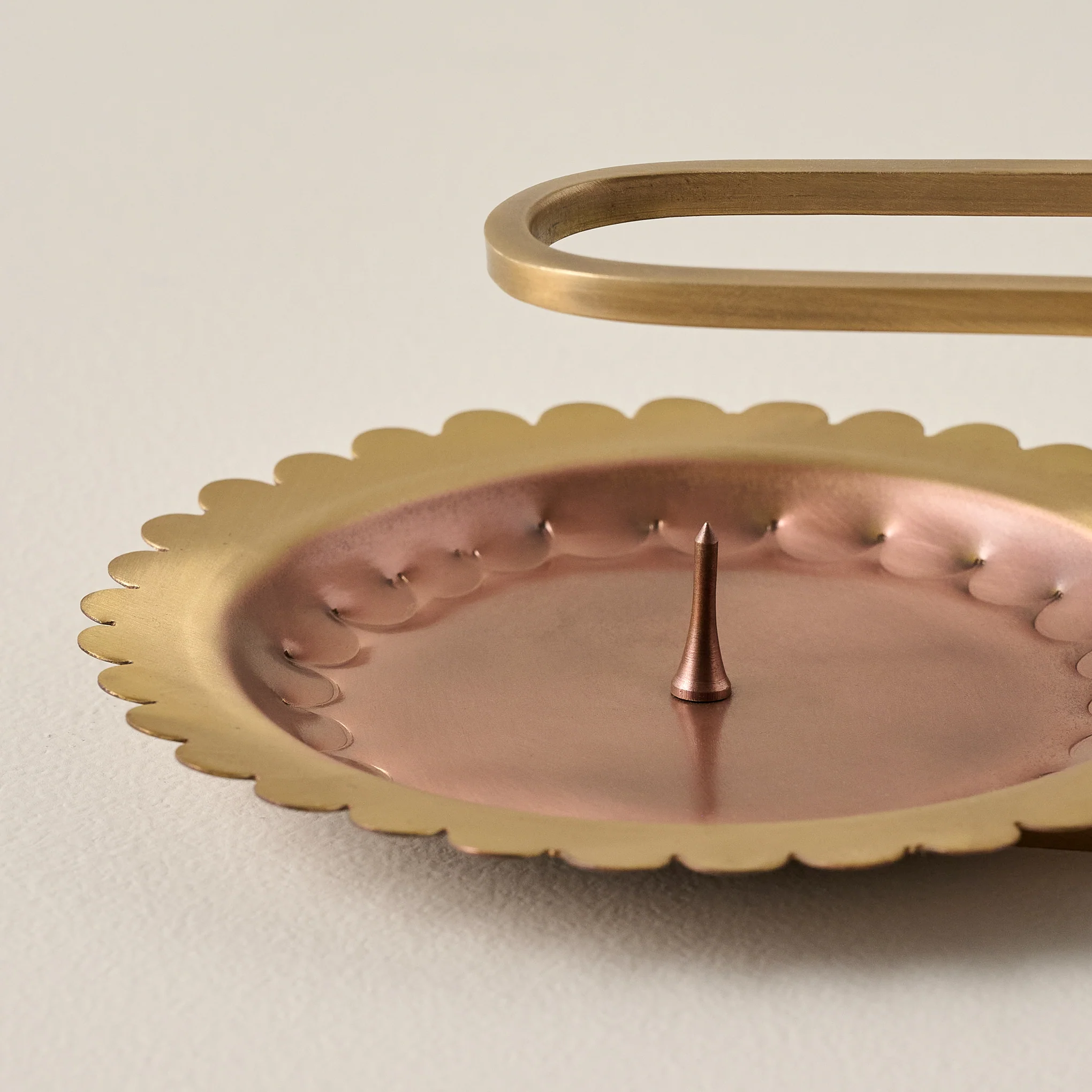 Hammered Copper and Brass Candle Holder - Image 3