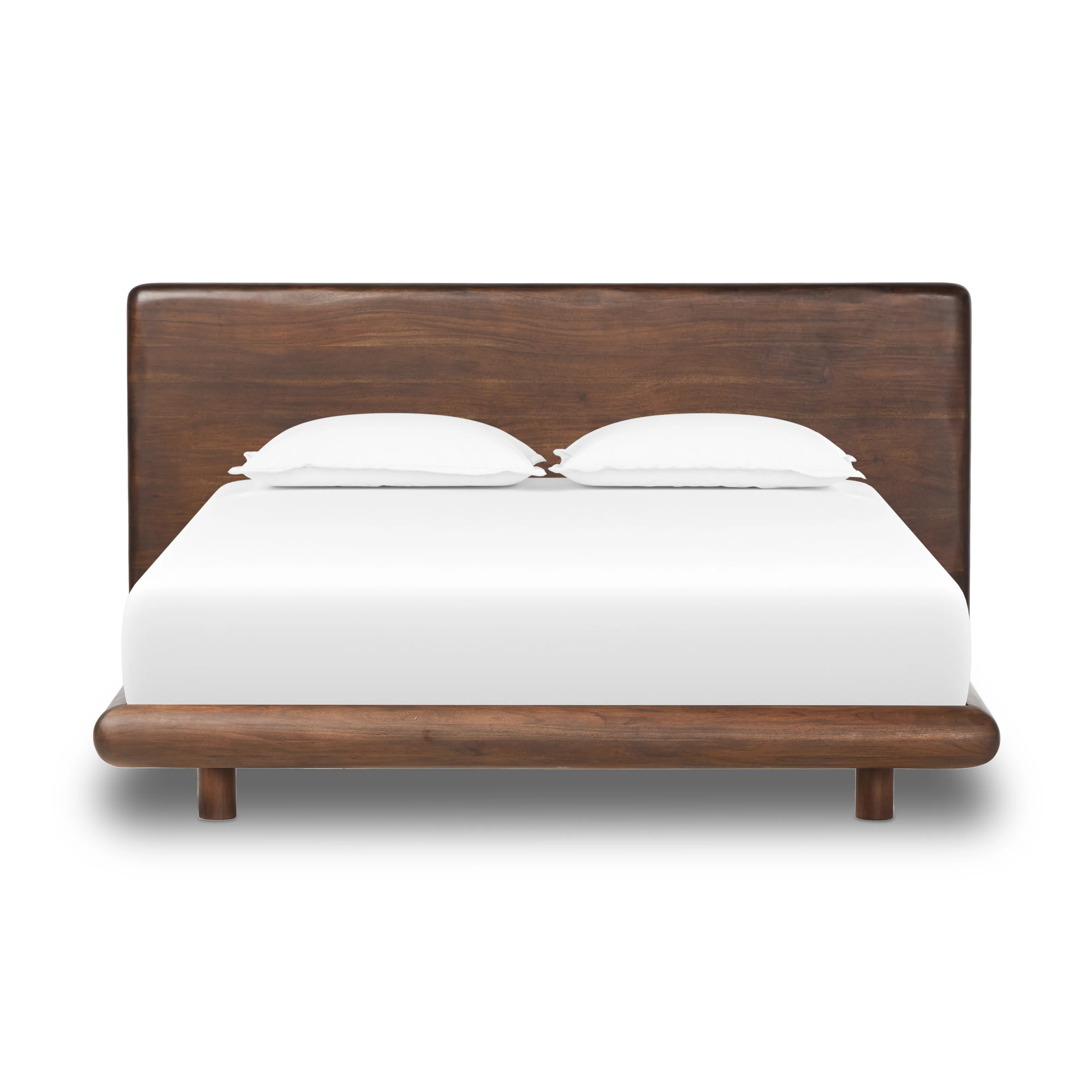 Lawson Solid Acacia Wood Platform Bed Frame with Live-Edge Headboard - Image 3
