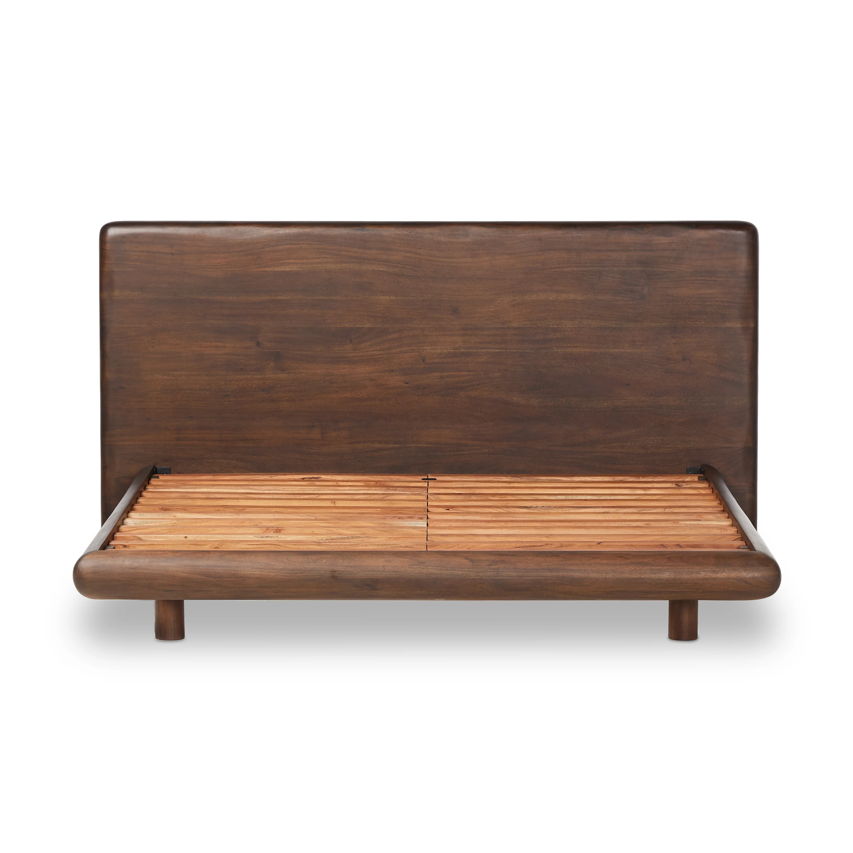 Lawson Solid Acacia Wood Platform Bed Frame with Live-Edge Headboard - Image 4