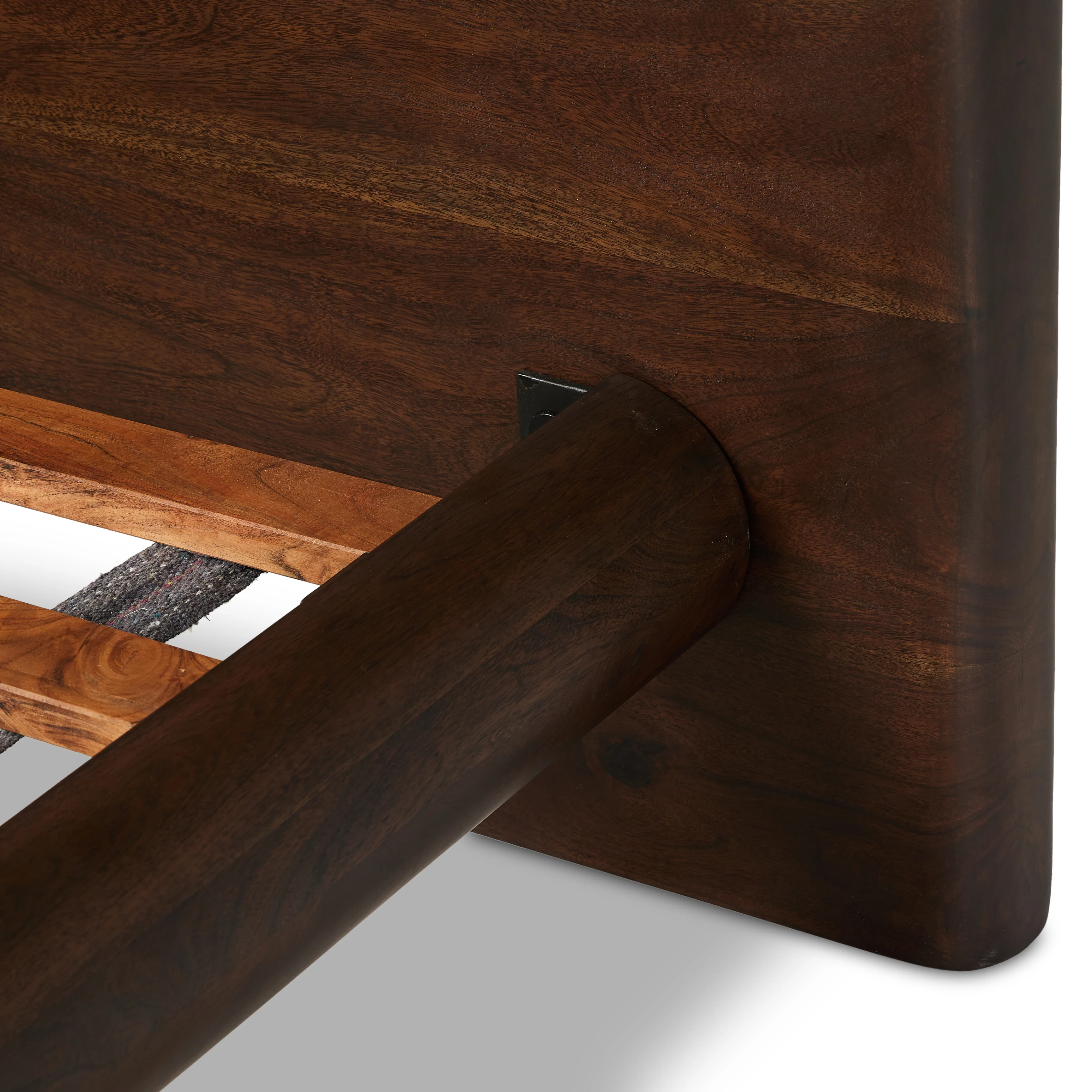 Lawson Solid Acacia Wood Platform Bed Frame with Live-Edge Headboard - Image 5
