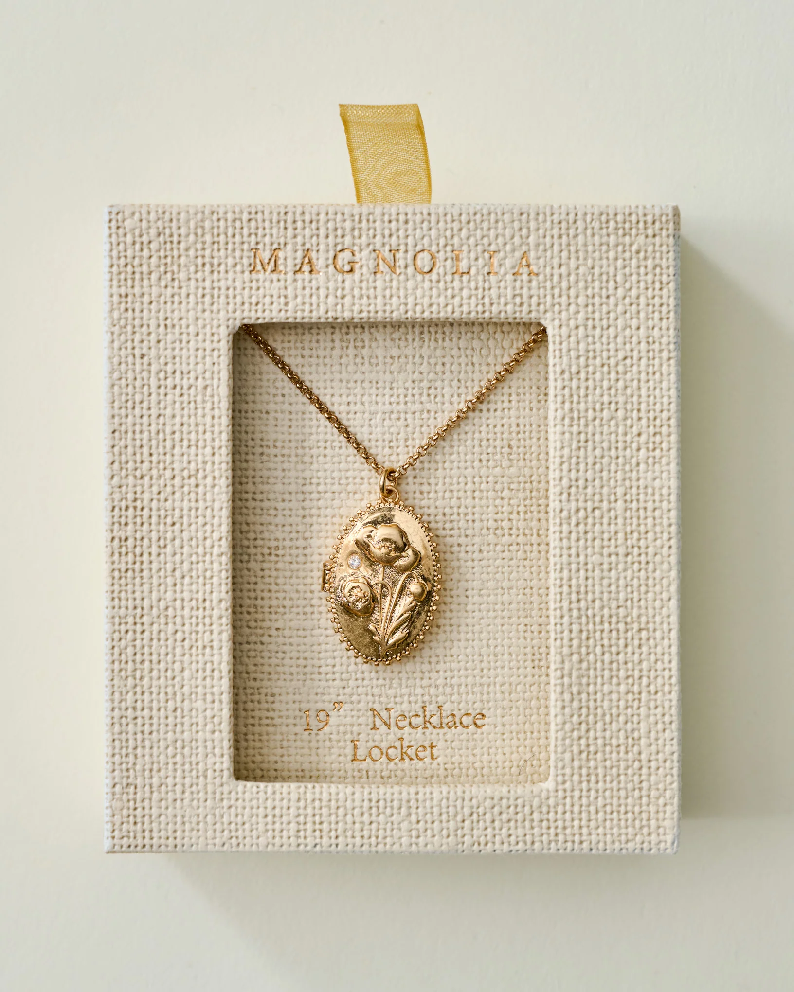 Magnolia Floral Locket Pendant Necklace