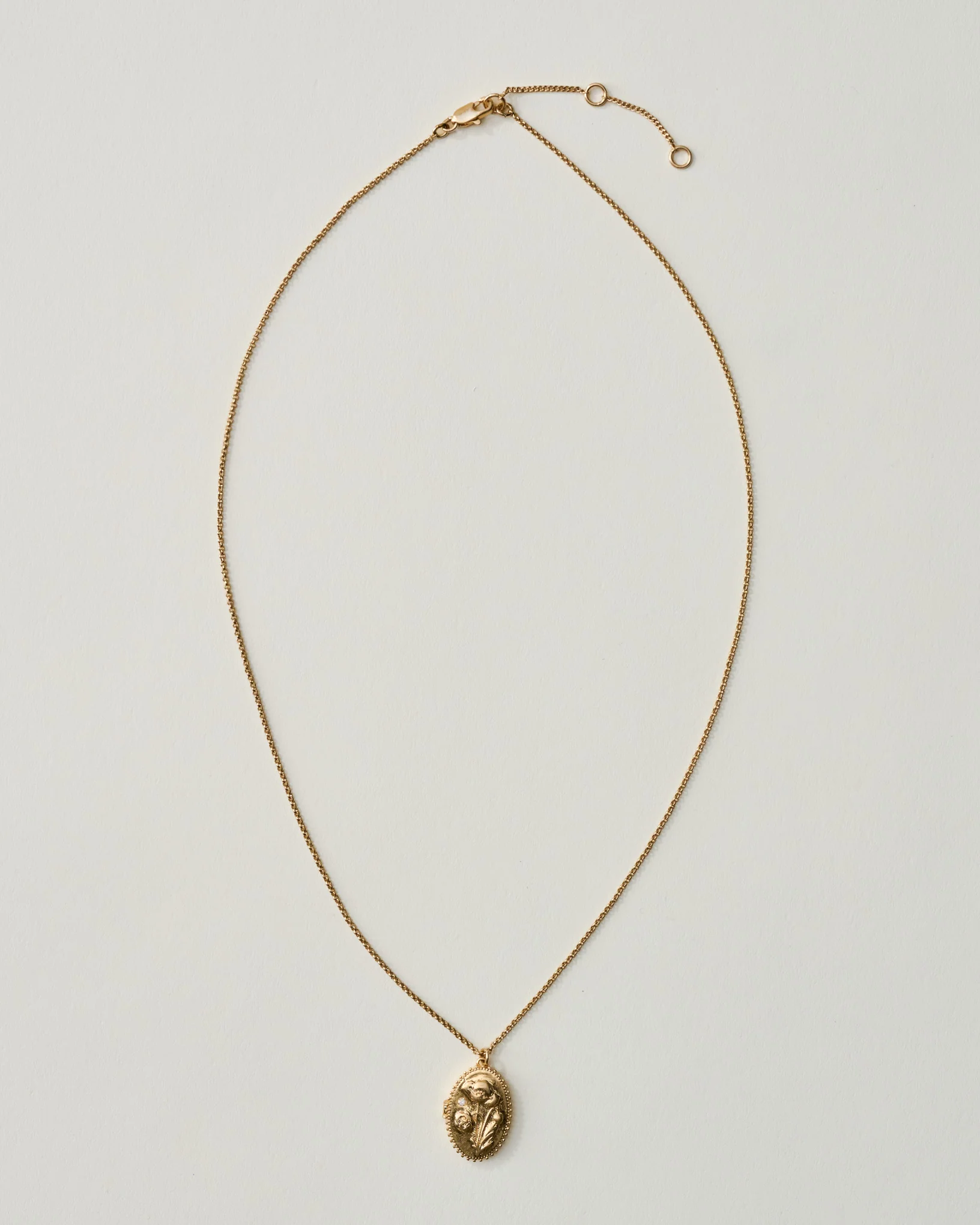 Magnolia Floral Locket Pendant Necklace - Image 3