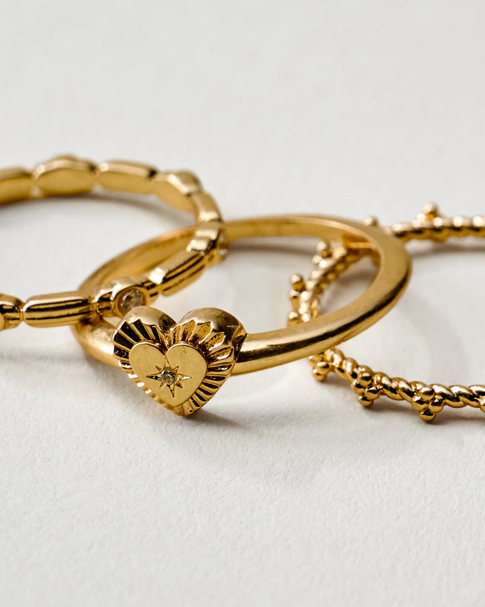 Magnolia Starburst Heart Ring Set - Image 2