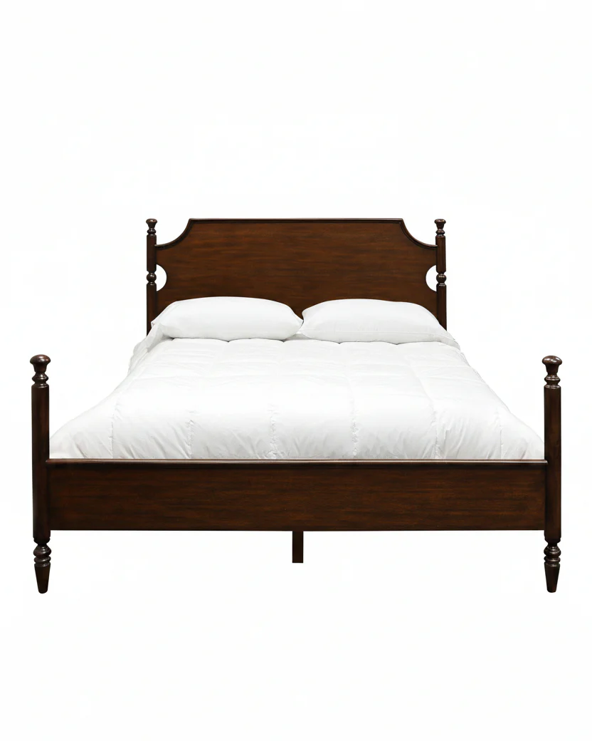 Miller Solid Mahogany Four Poster Bed with Hand-Carved Wood Trim - Image 3