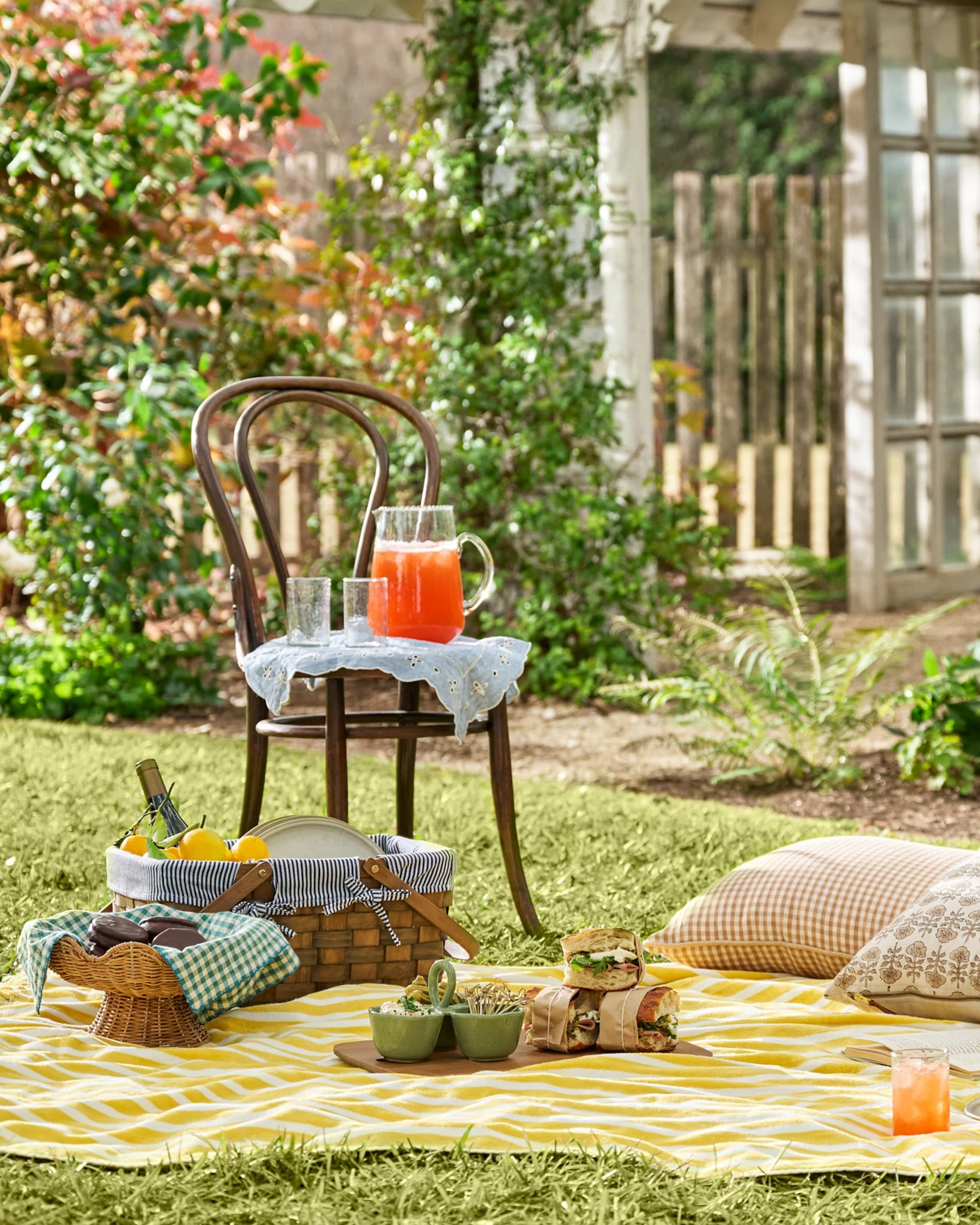 Striped Beach & Picnic Blanket – Monaco Mimosa Outdoor Blanket - Image 6