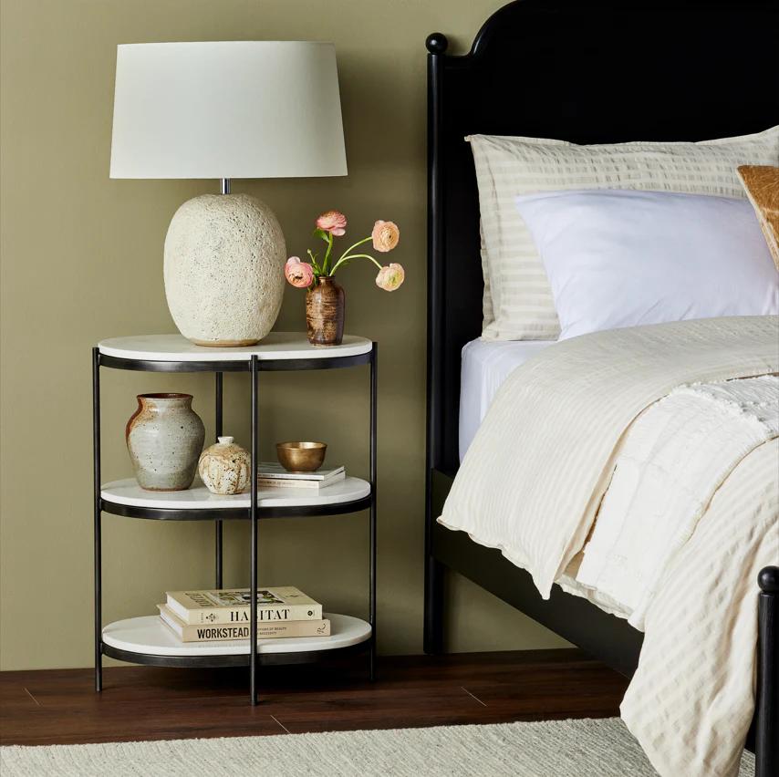 Nadia Black Brushed Oak Bed Frame with Notched Headboard Detail - Image 7