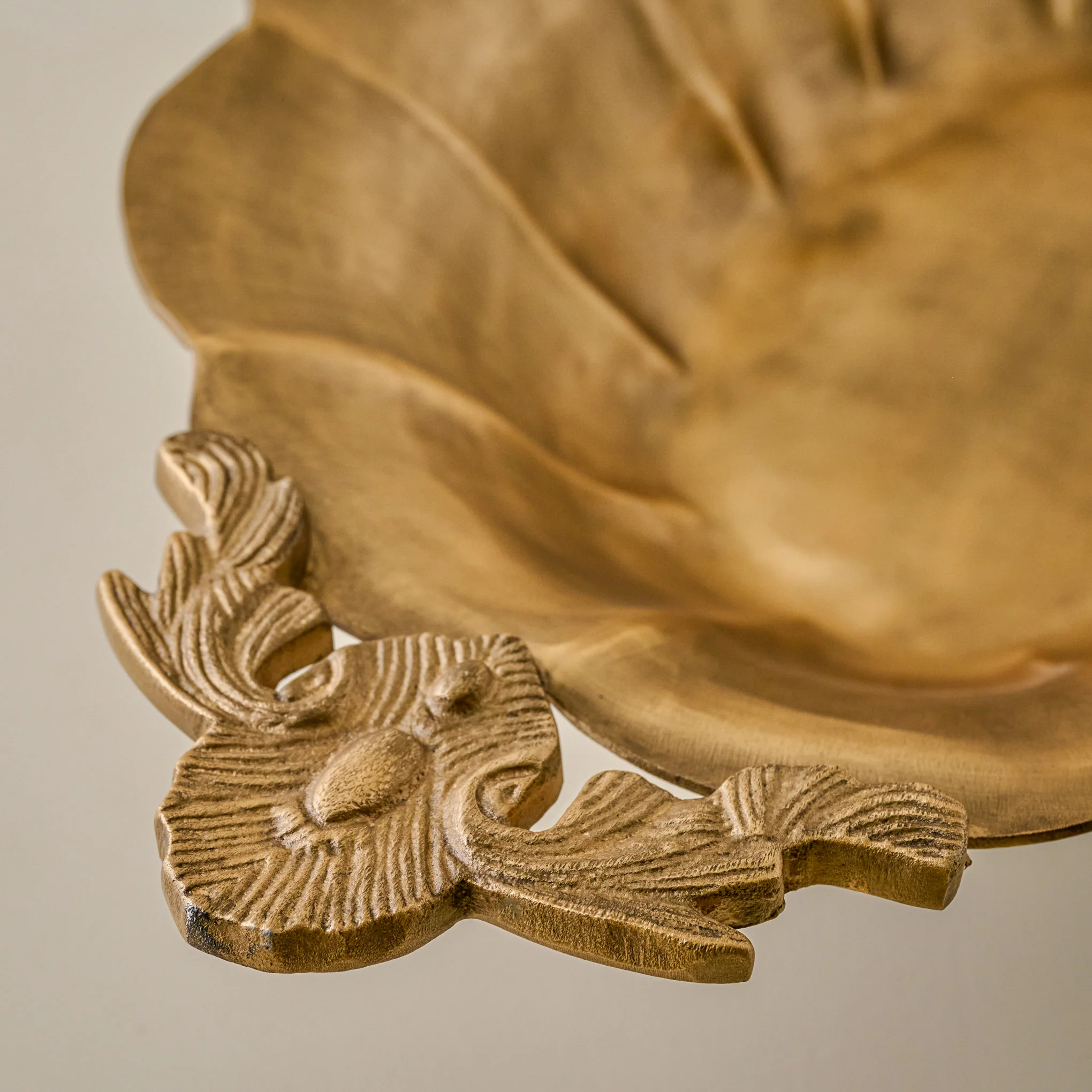Oversized Ornate Brass Pedestal Bowl - Image 2