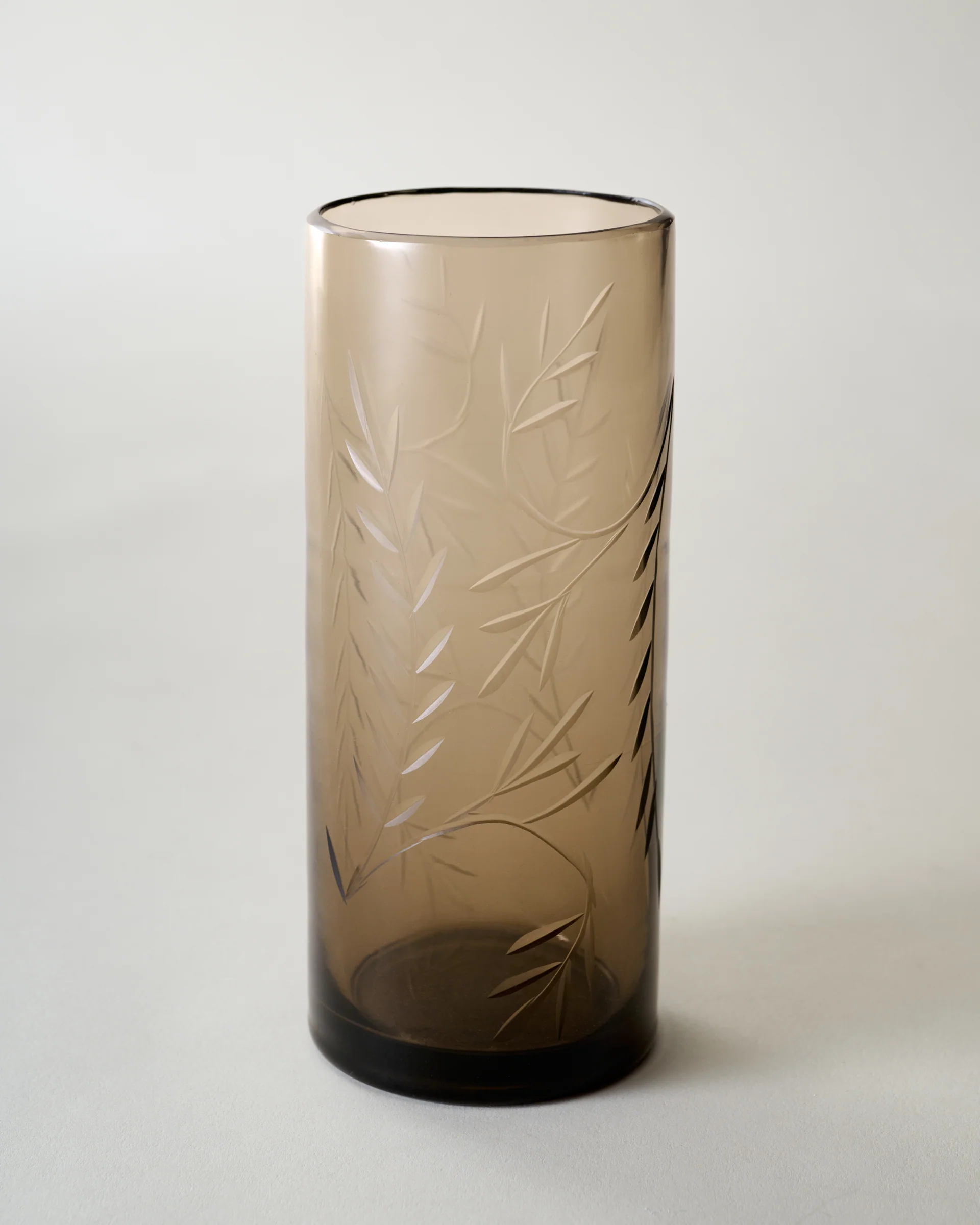 Recycled Etched Glass Tumbler, Brown - Image 2
