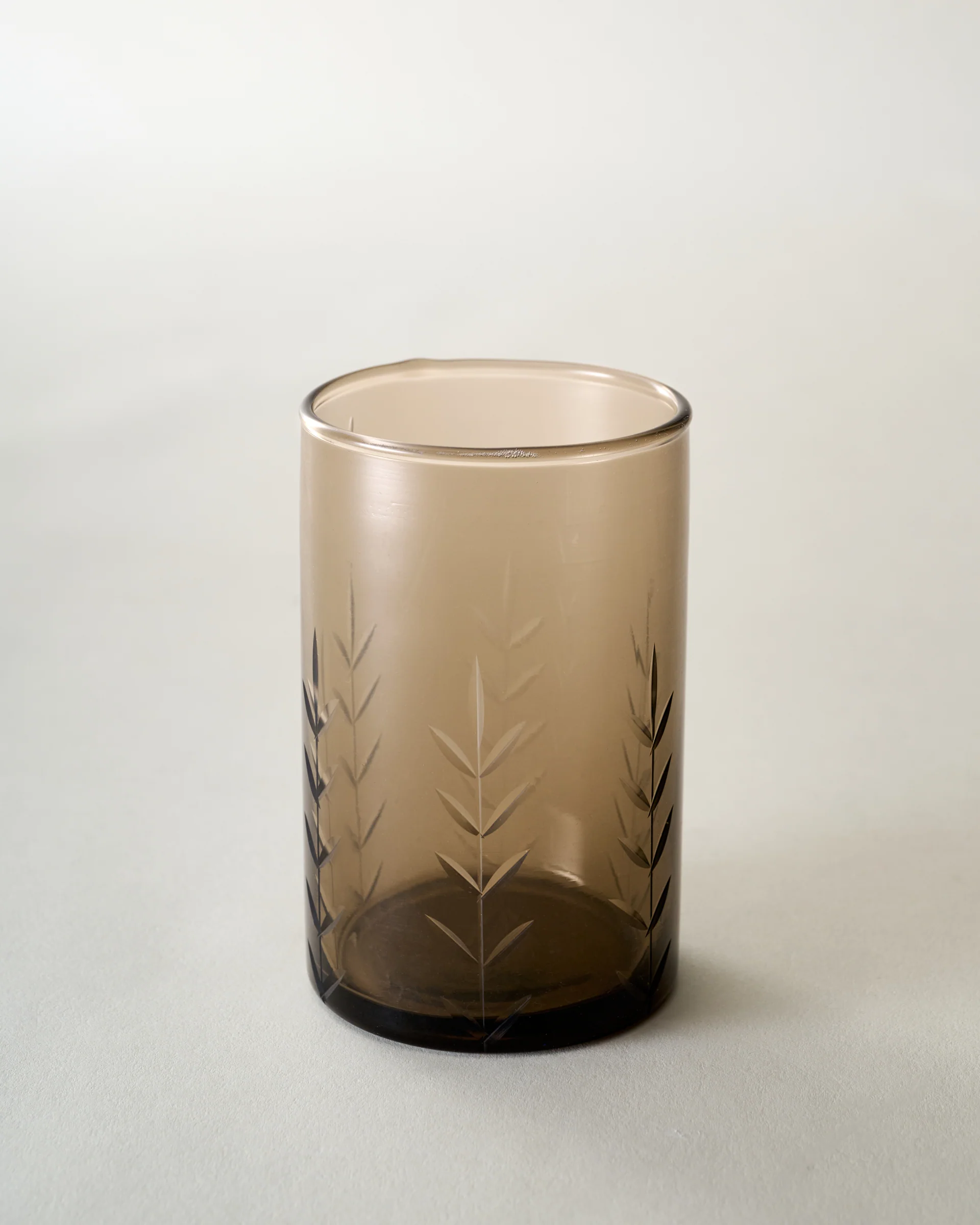 Recycled Etched Glass Tumbler, Brown - Image 3