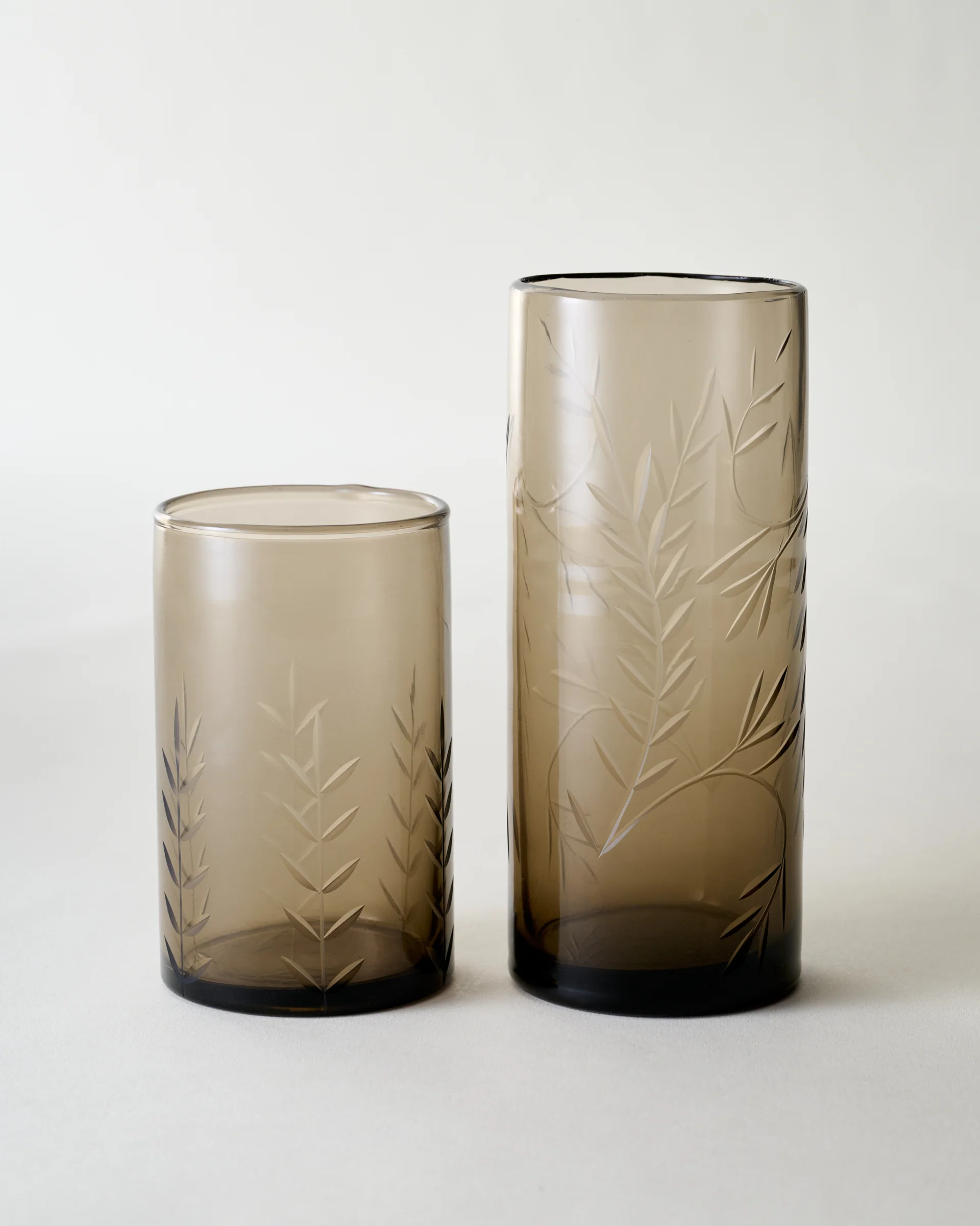 Recycled Etched Glass Tumbler, Brown - Image 4