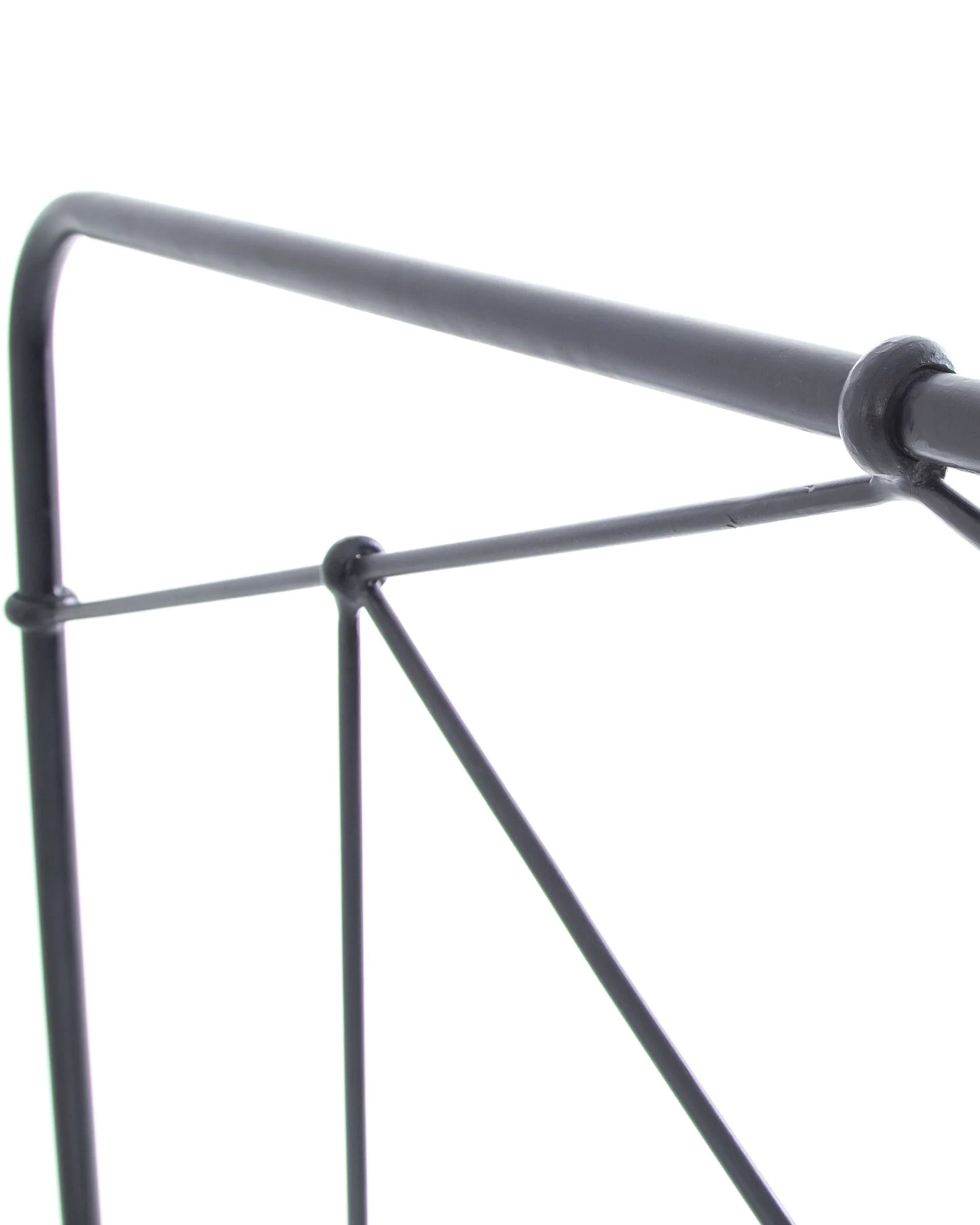 Riley Black Iron Bed Frame with Geometric Headboard, Vintage-Inspired Design - Image 3