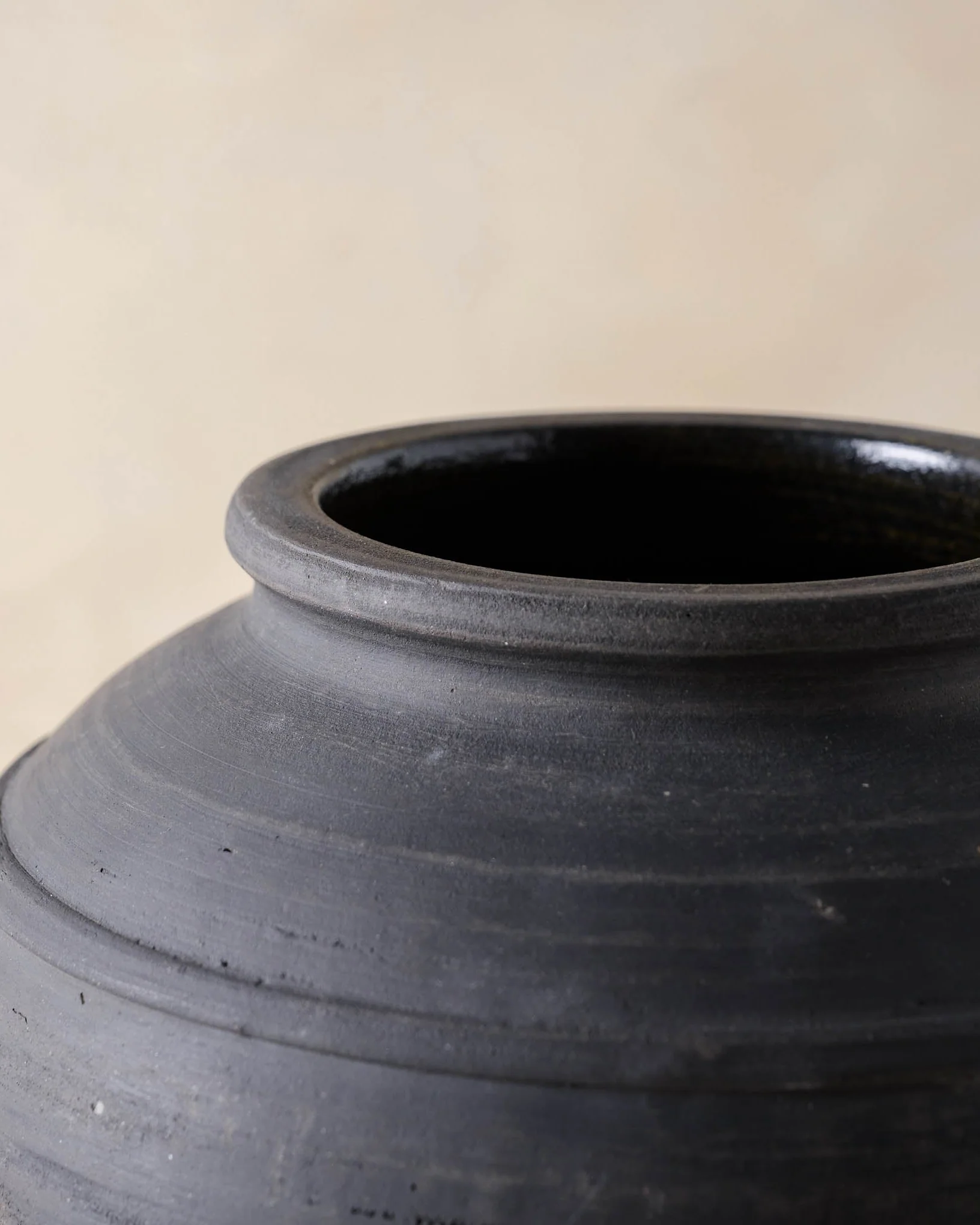 Rustic Black Hand-Made Vase - Image 2
