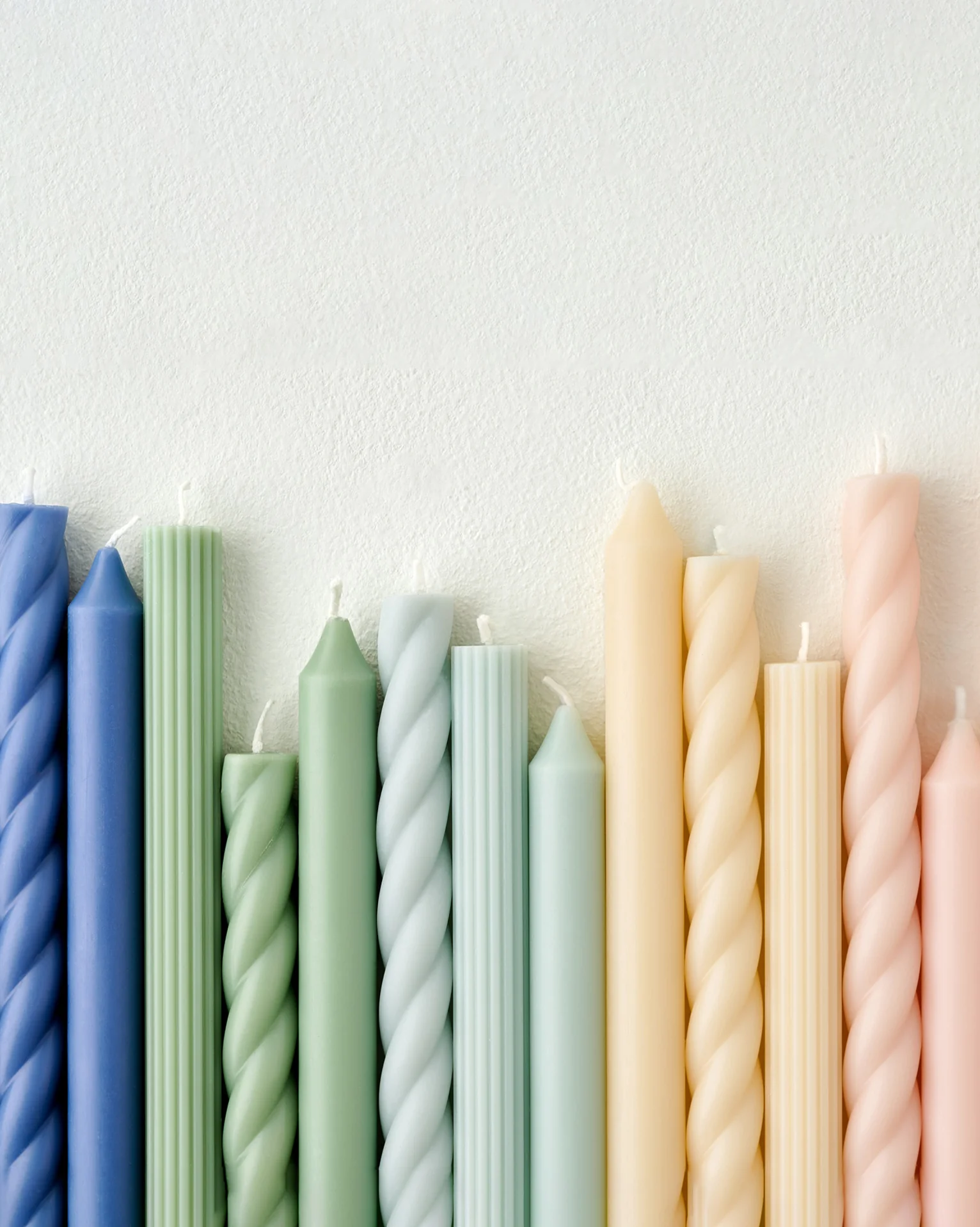 Assorted Sage Green Taper Candle Set - Image 4