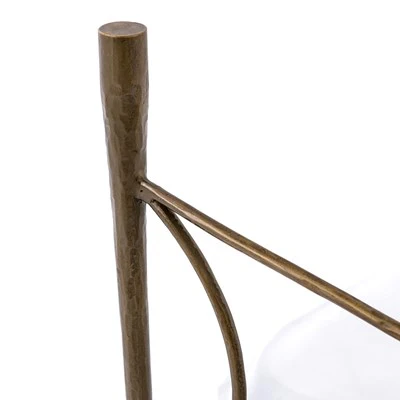 Vivienne Hammered Iron Bed Frame in Antique Brass with Sculptural Curved Headboard - Image 6