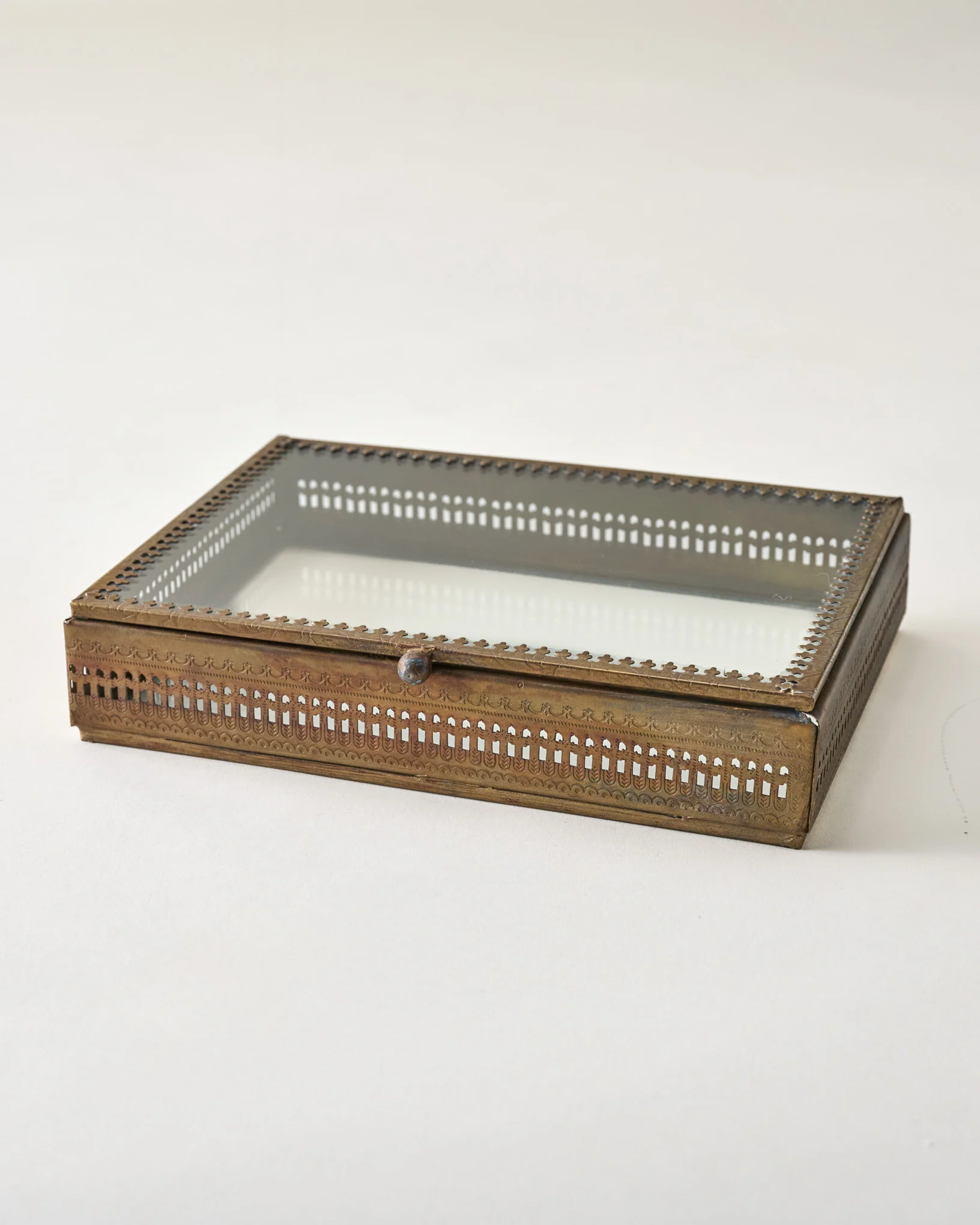 Willow Etched Metal and Glass Box - Image 3